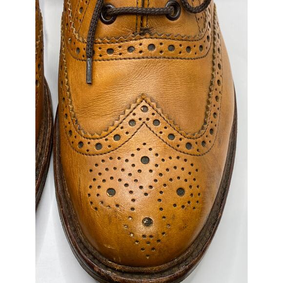 LOAKE 1880 Men\'s Brown Leather Ashby Wingtip Lace-Up Oxford Shoes SZ 8.5 main image 12
